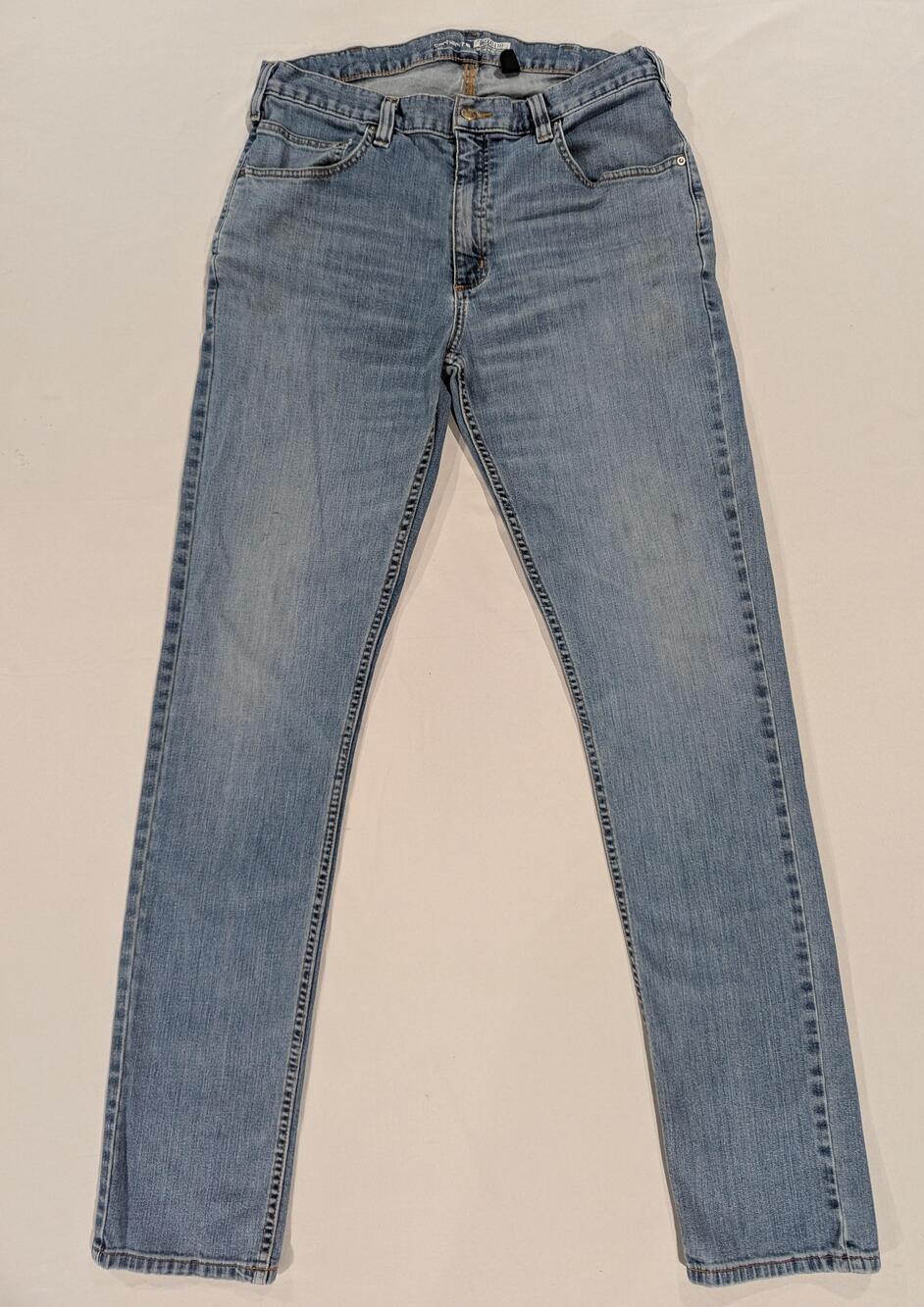 Carhartt Jeans Mens 34x36 Blue Wash Relaxed Straight Stretch Denim 104960 H42